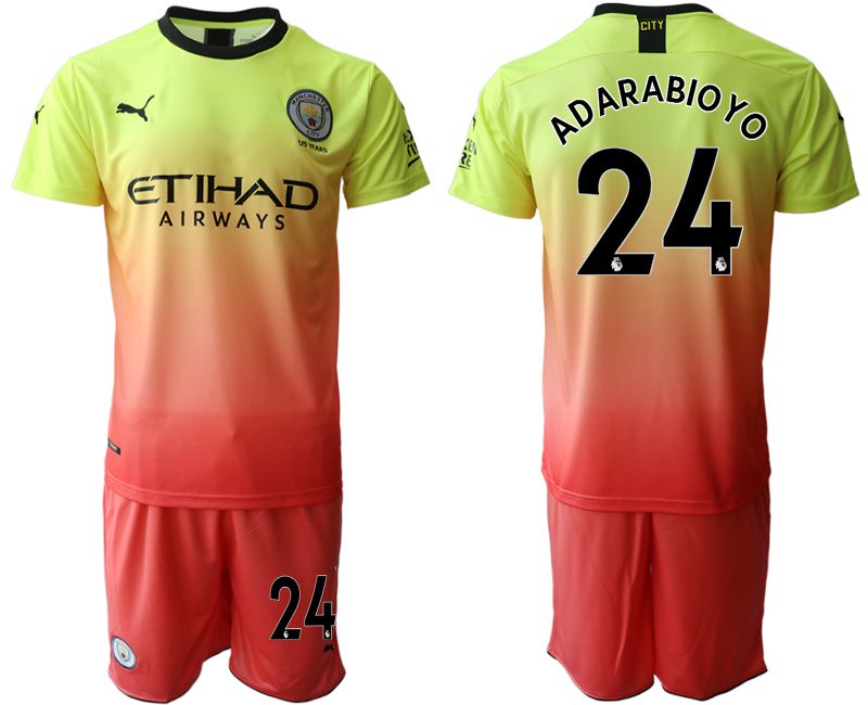 Men 2019-2020 club Manchester City away #24 yellow Soccer Jerseys